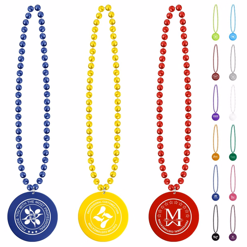 2 1/2'' Plastic Medallion Beads Necklace