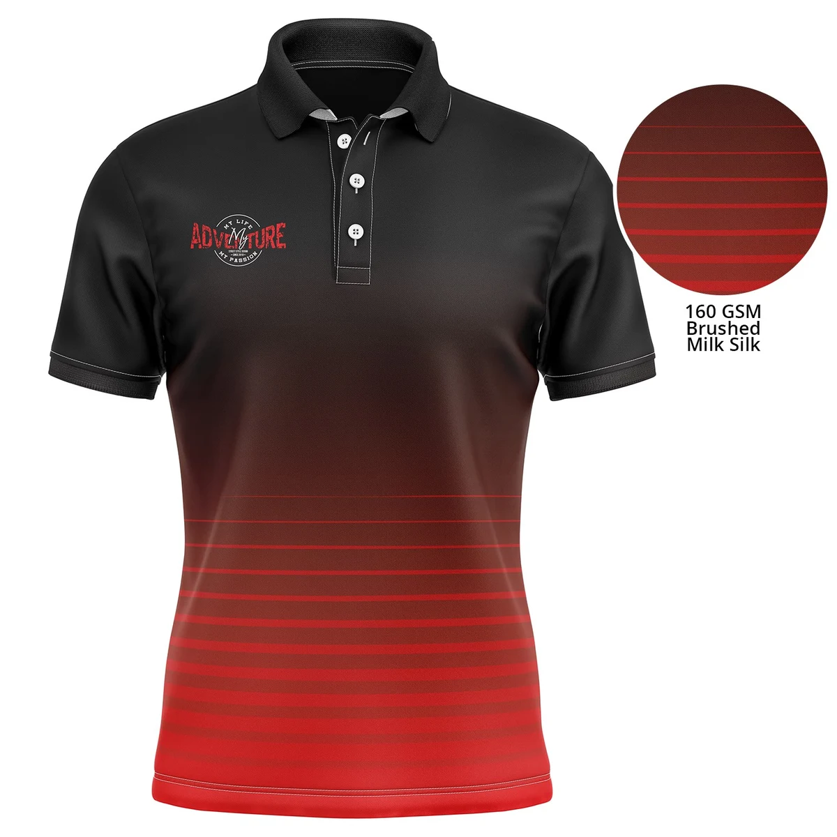 Youth 160 GSM lightweight Brushed Milk Silk Sublimation Short Sleeve Polo T-shirt 1