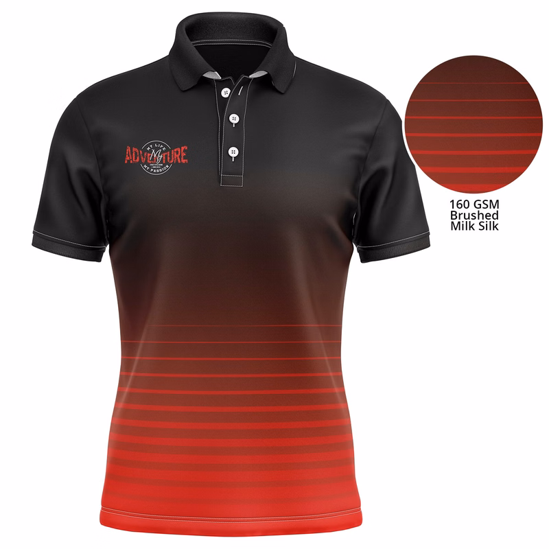 Youth 160 GSM lightweight Brushed Milk Silk Sublimation Short Sleeve Polo T-shirt