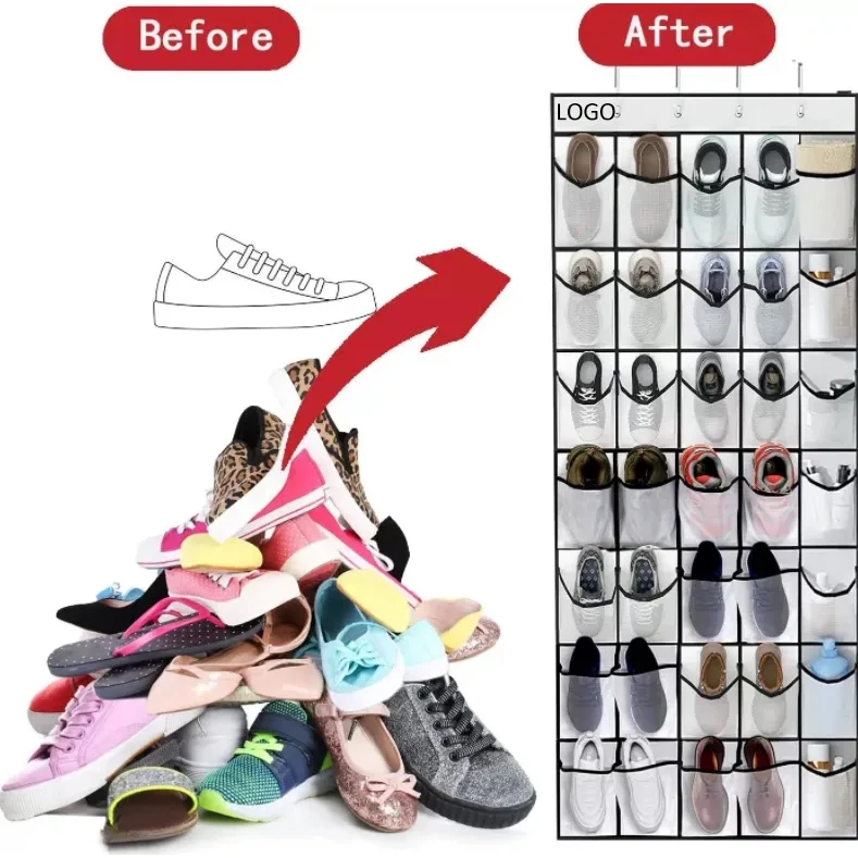 35 Pocket Over Door Hanging Shoe Organizer 1