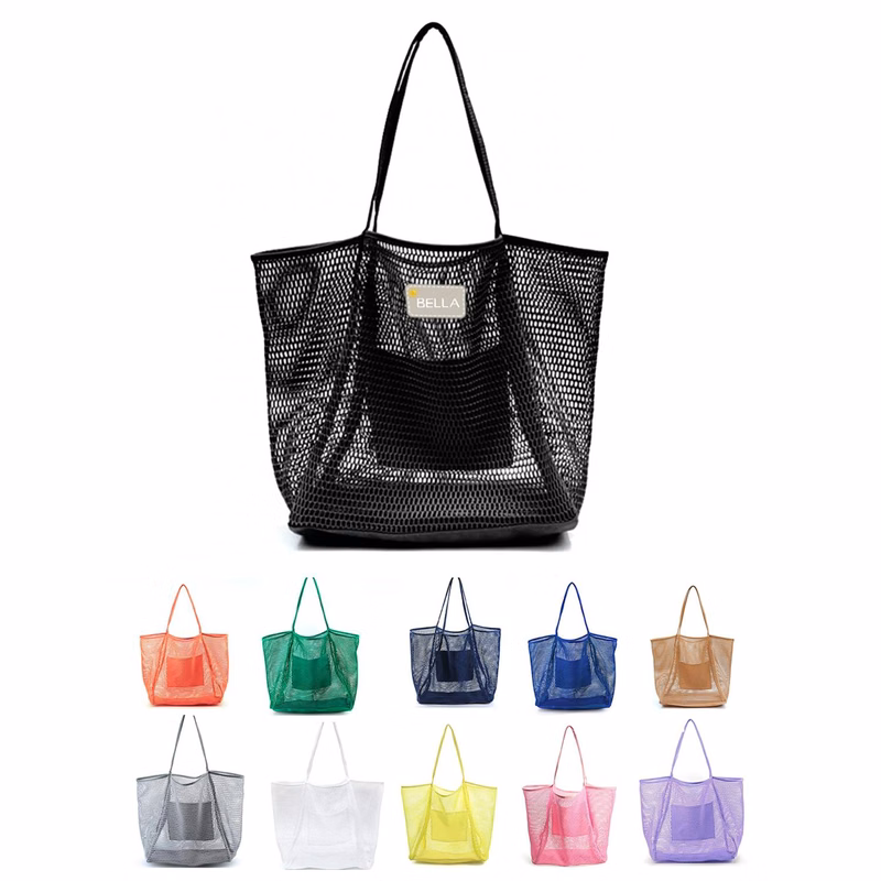 Mesh Beach Tote Womens Shoulder Handbag