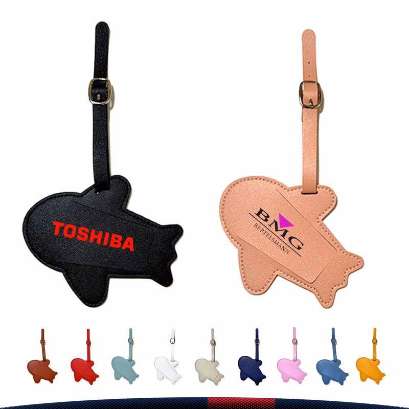 Jibblet Airplane-Shaped PU Leather Luggage Tag