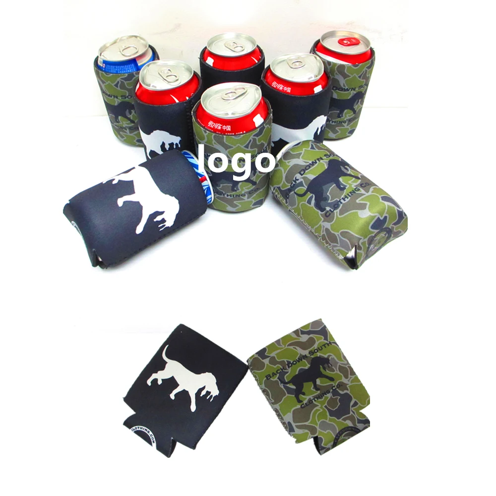 Dog Pattern Design Can Cooler, custom koozie with logo imprint 1