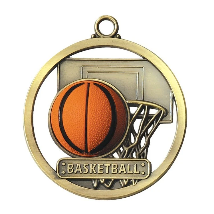 Basketball Game Ball Medal, 2" 1