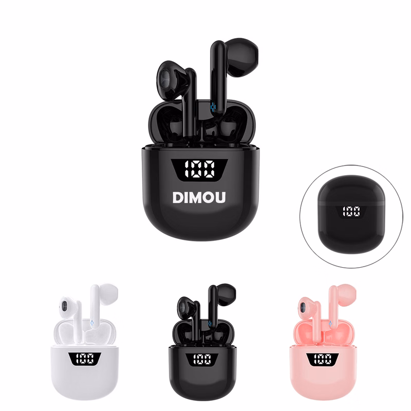 Wireless Earphone With LED Segment Displays