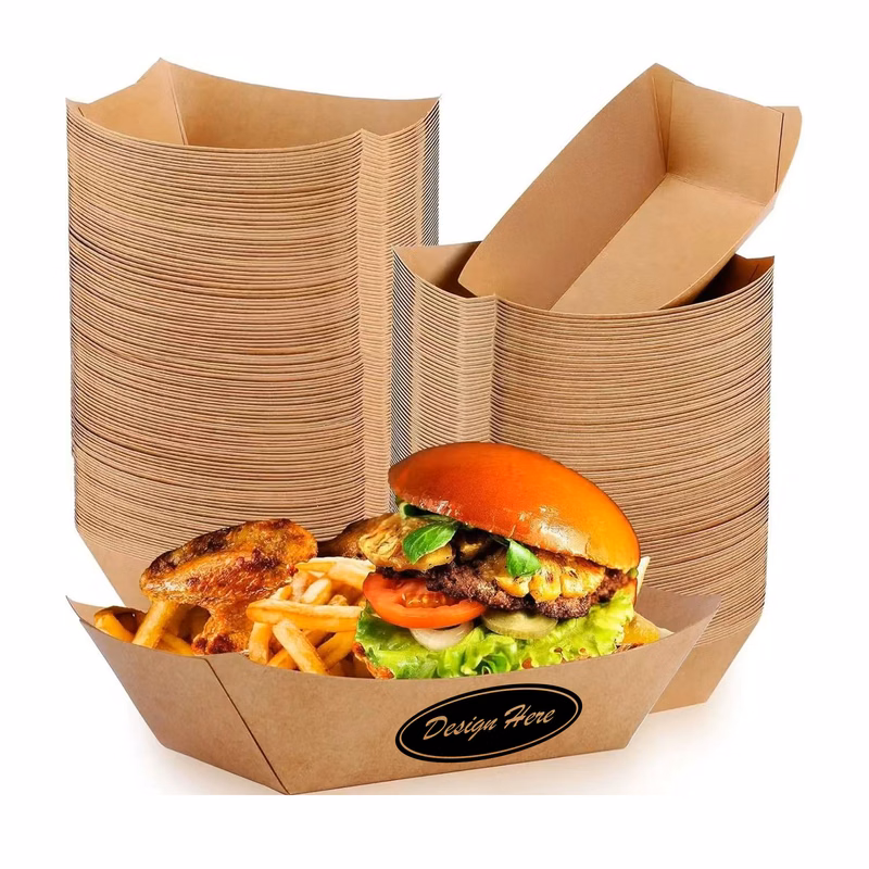 Eco Kraft Paper Boat Box for Serving French Fries & Snacks