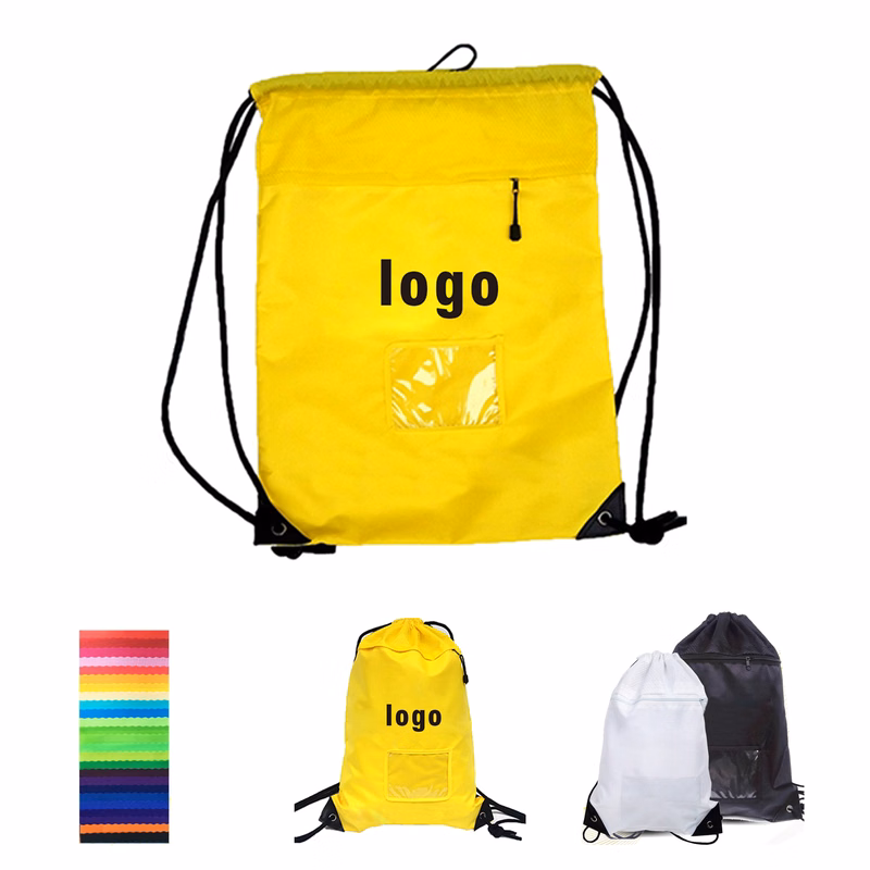 420D Drawstring Sport Backpack with Front Bags