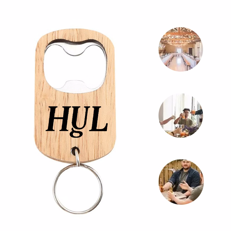 Personalized Wooden Bottle Opener Keychain