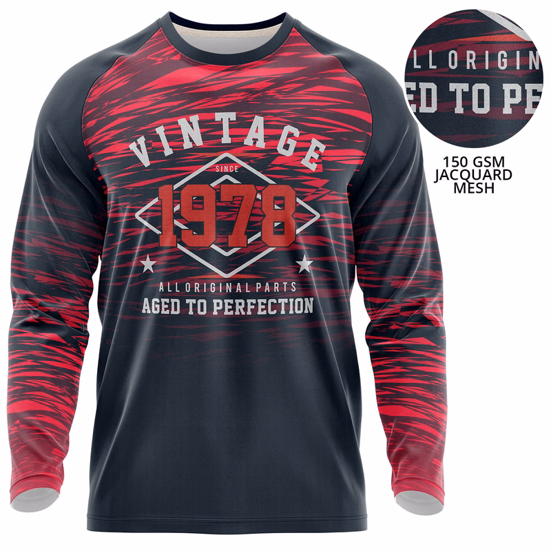 Unisex 150 GSM Jacquard Mesh Performance Long Sleeve Sublimation T-shirt