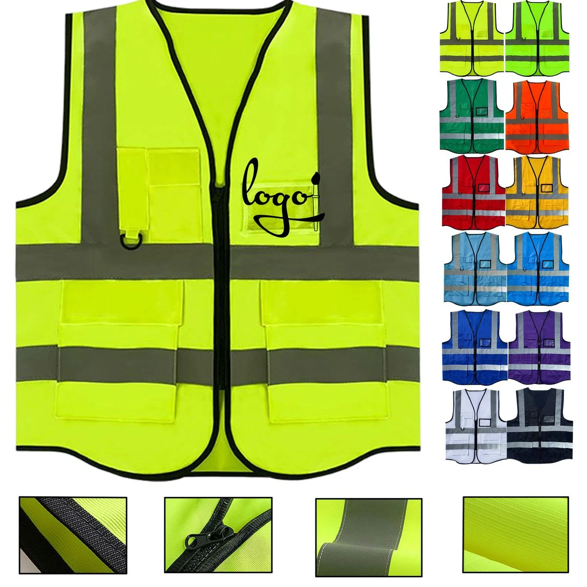 Hi Vis Safety Reflective Vest With Pockets 1