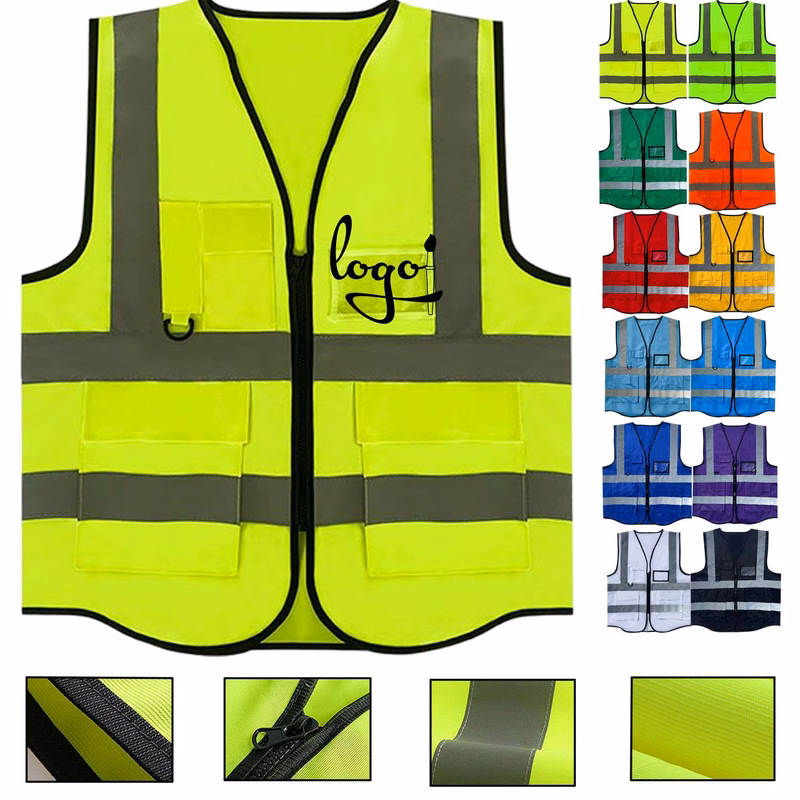 Hi Vis Safety Reflective Vest With Pockets