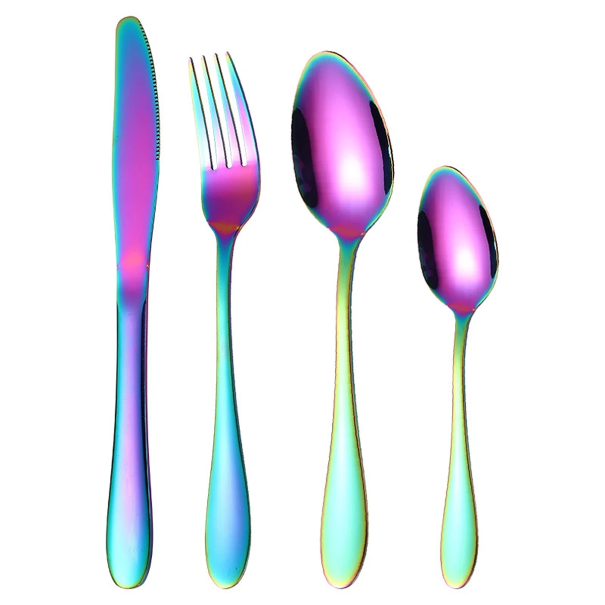 4PCS Stainless Steel Upscale Dinnerware Set 1