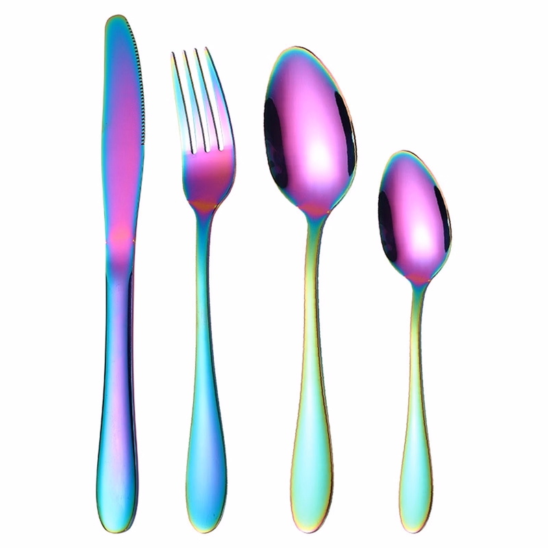 4PCS Stainless Steel Upscale Dinnerware Set