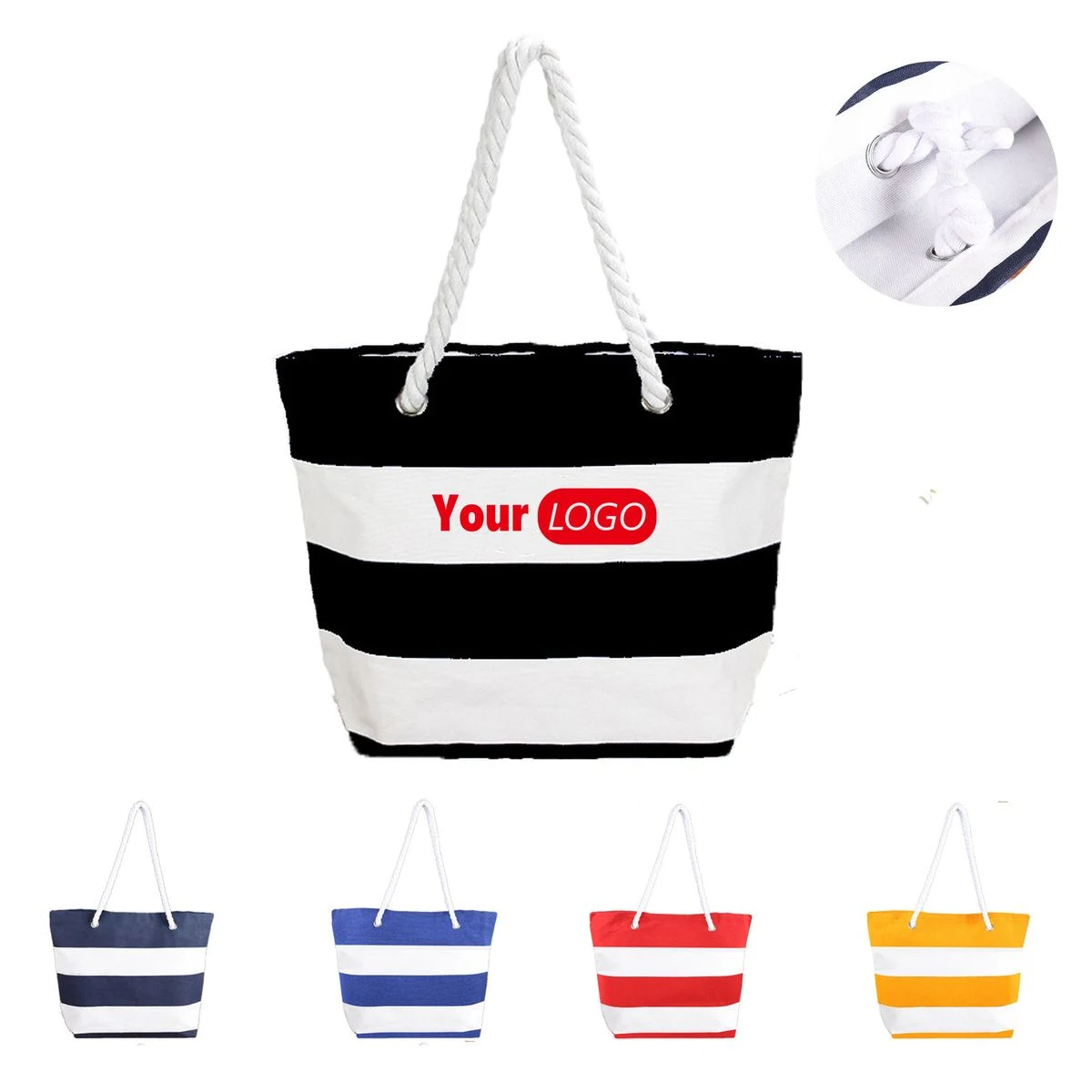 Canvas Beach Bag, custom tote bag with logo imprint 1