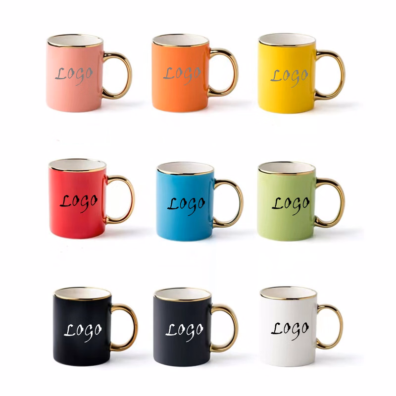 Gold Painted Cereal Mug 12 oz