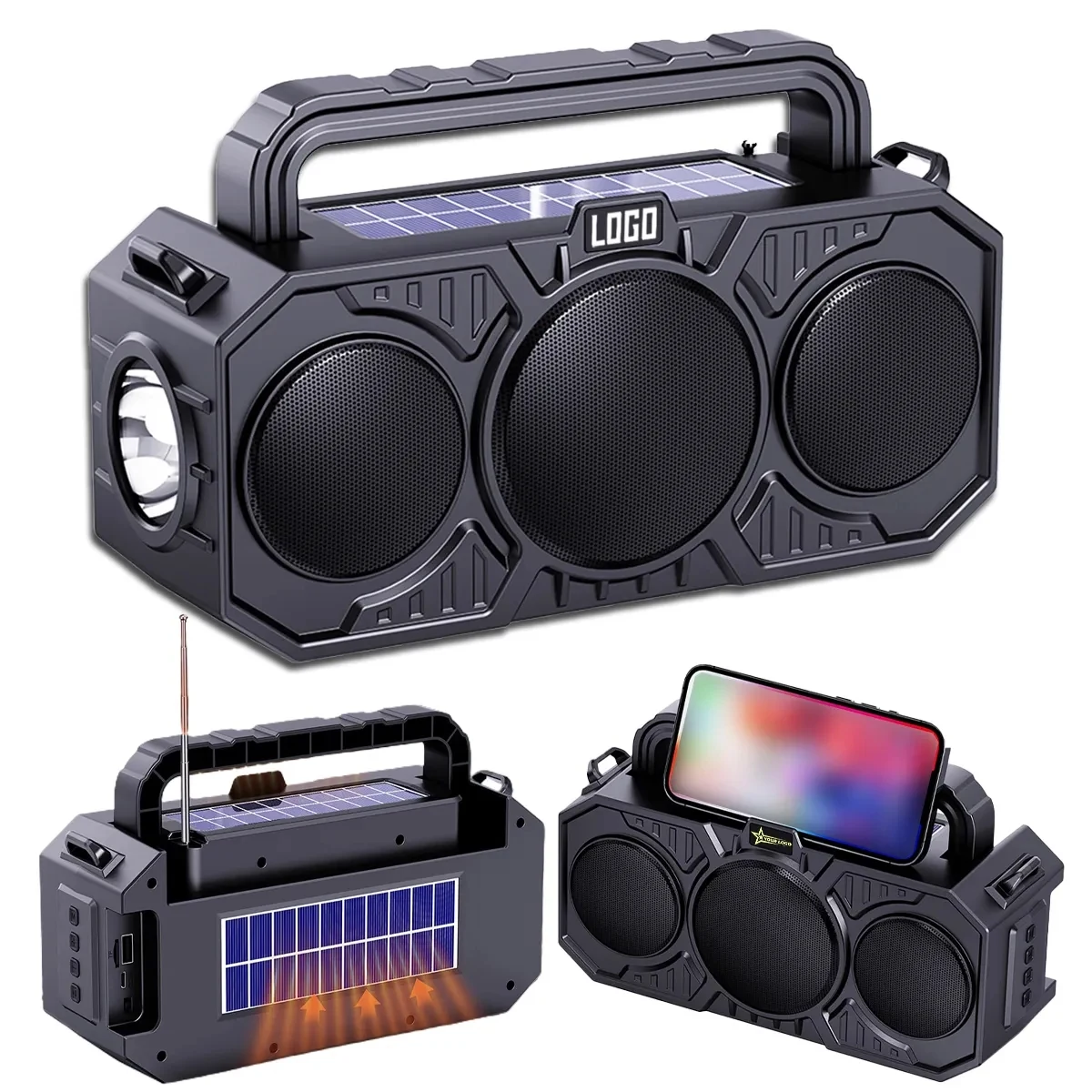 Solar Bluetooth Wireless Speaker with Strap and Flashlight 1
