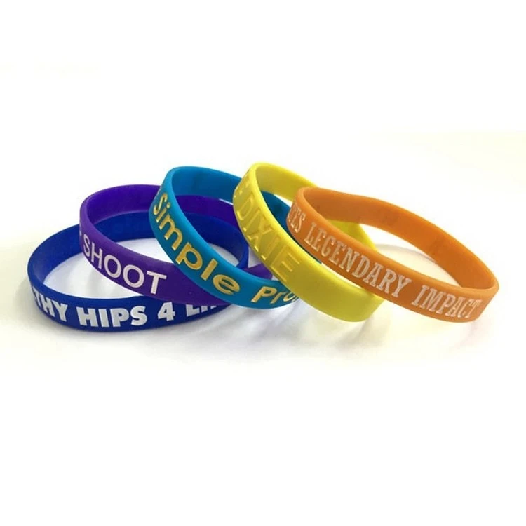 Debossed Color Filled Silicone Wristband 1