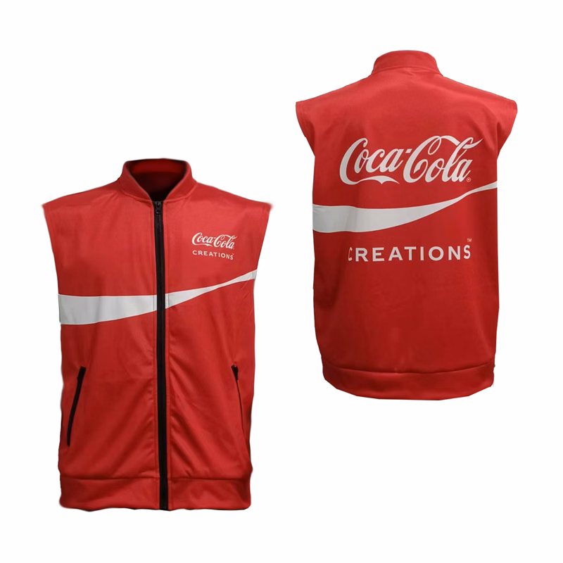 Men's Full Zip Sleeveless Feels Like Cotton Jacket with Fleece Backing