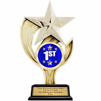 Trophy: 7", Slant Base, Holder, Action Matrix Myla