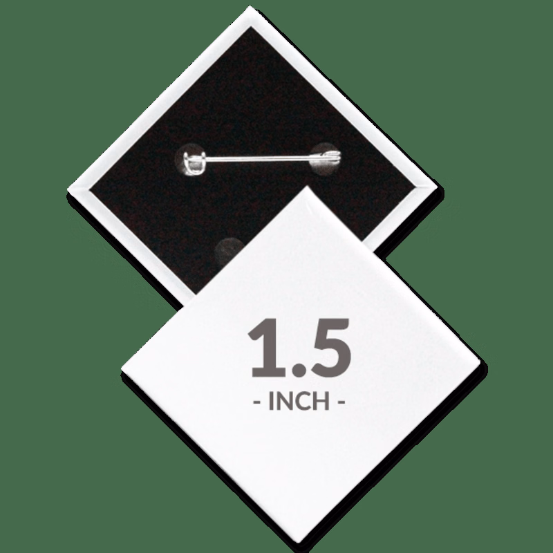 1.5 X 1.5 Inch Diamond Custom Buttons