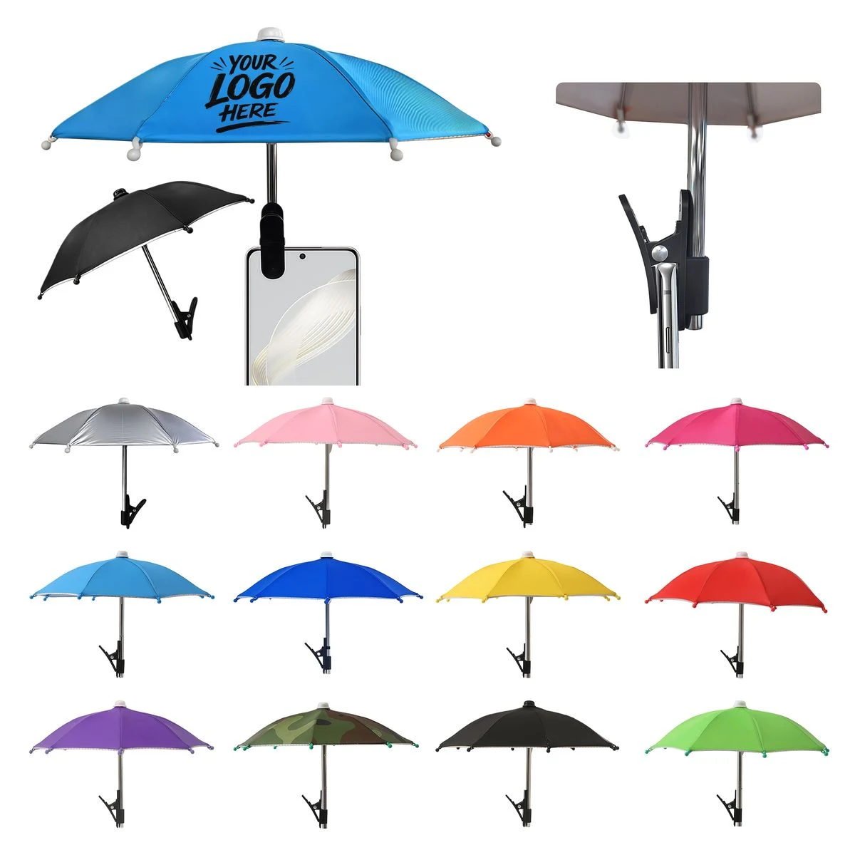 Mini Phone Clip Umbrella Sun Rain Cover Shield 1
