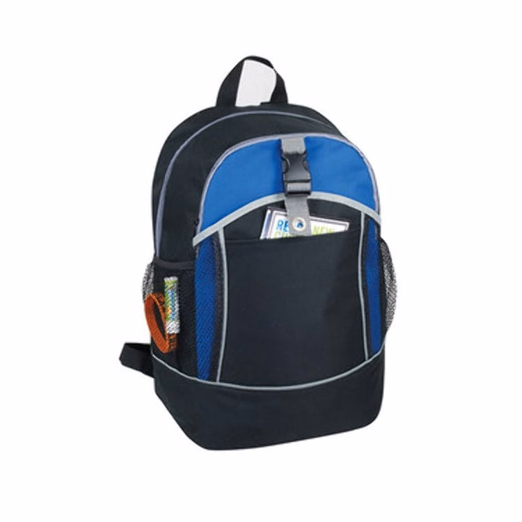 17" Classic Backpacks - Black/Royal Side Mesh Pockets
