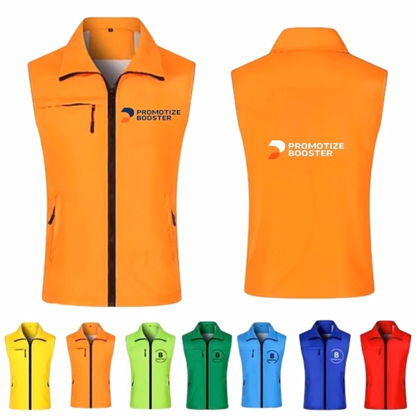 Polyester Work Vest With Mesh Lining