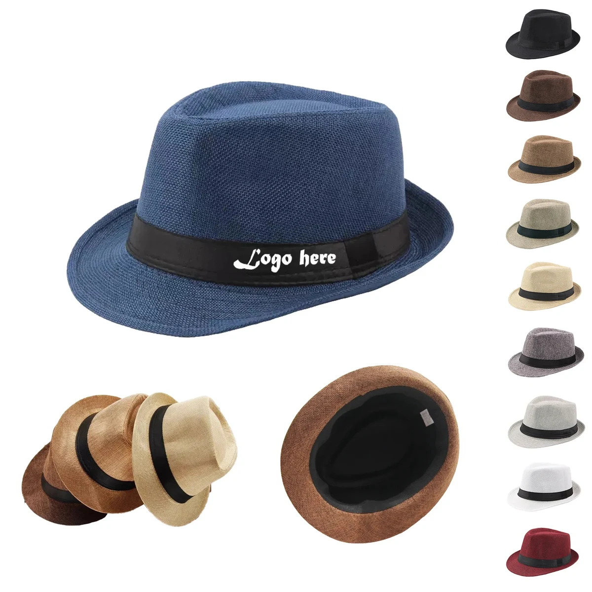 Classic Straw Fedora Hat MOQ 20pcs 1