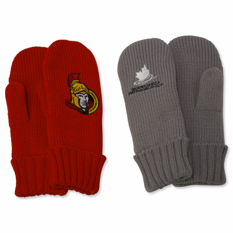 Thick Knitted Gloves Embroidered