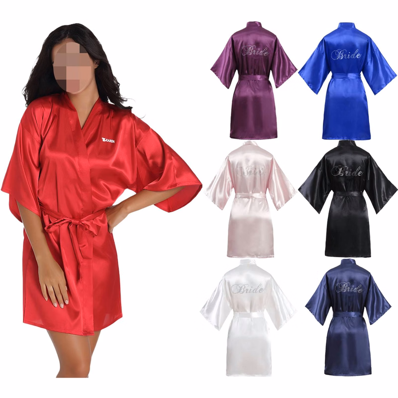 Summer Ice Silk Rhinestones Robe