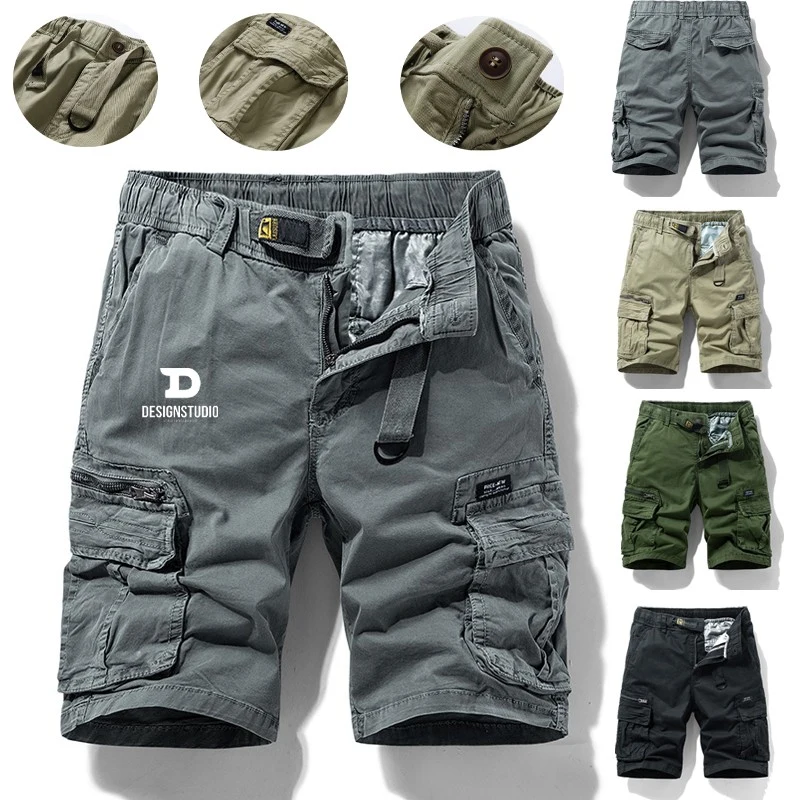 Mens Summer Cotton Tactical Cargo Shorts, custom shorts with logo imprint 1