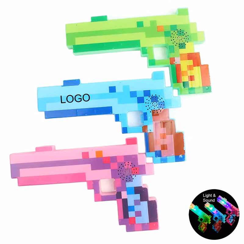 Mosaic Hand Gun Toy with Flashing Light and Sound