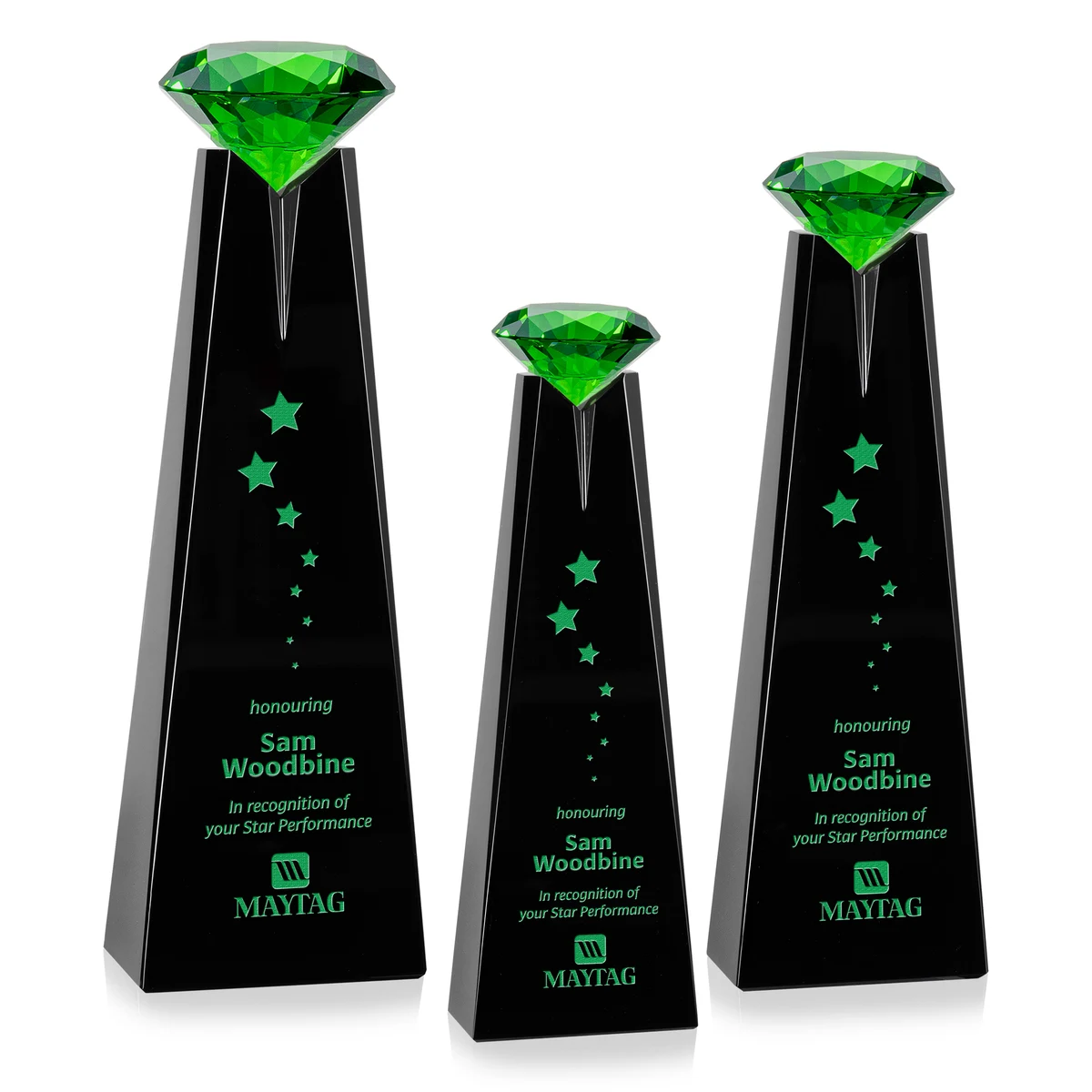 Alicia Gemstone Award - Black/Emerald 1