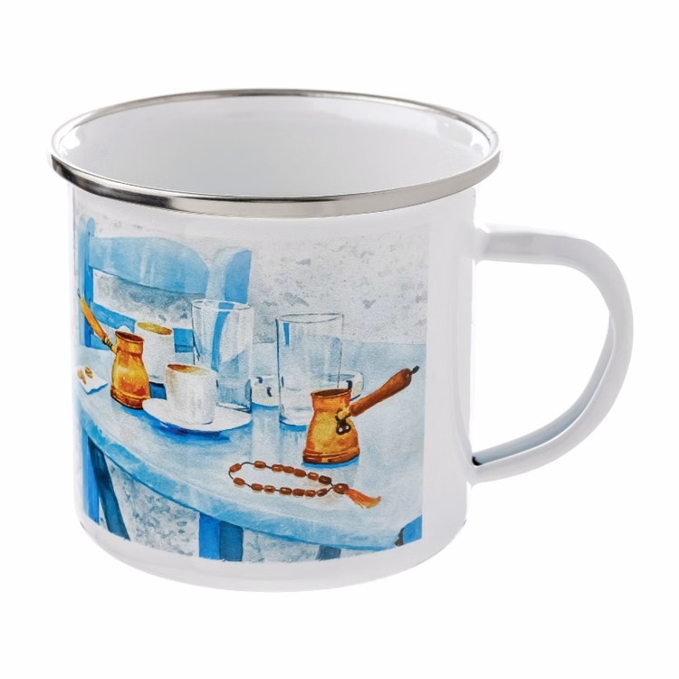 12 oz. Camper Enamel Mug w/Full Color Sublimation