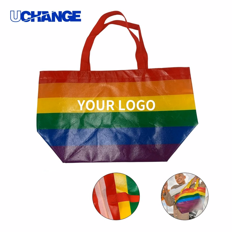Laminated Rainbow Non Woven Tote Bag