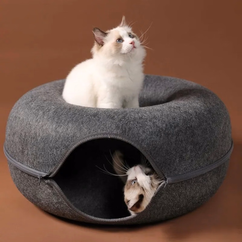 A Circular Cave For Kittens Cat Bed