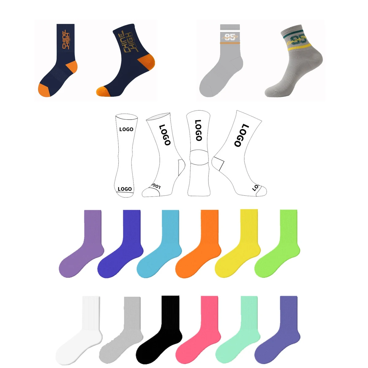 Jacquard Crew Socks 1