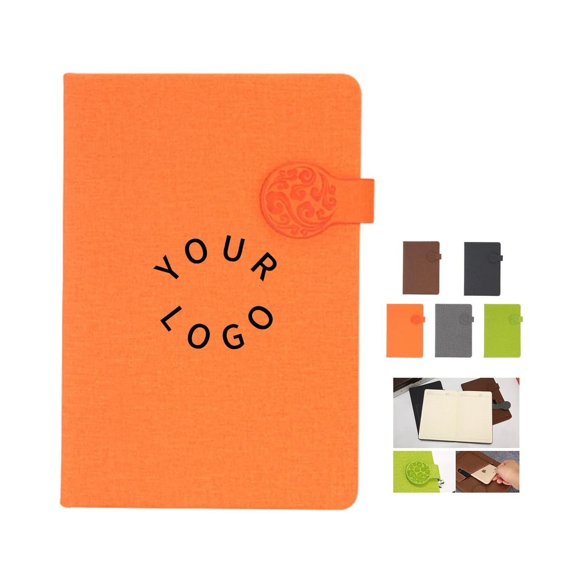 PU Leather Magnetic Closure Journal With Ribbon Bookmark 8.3" x 6.2" 1