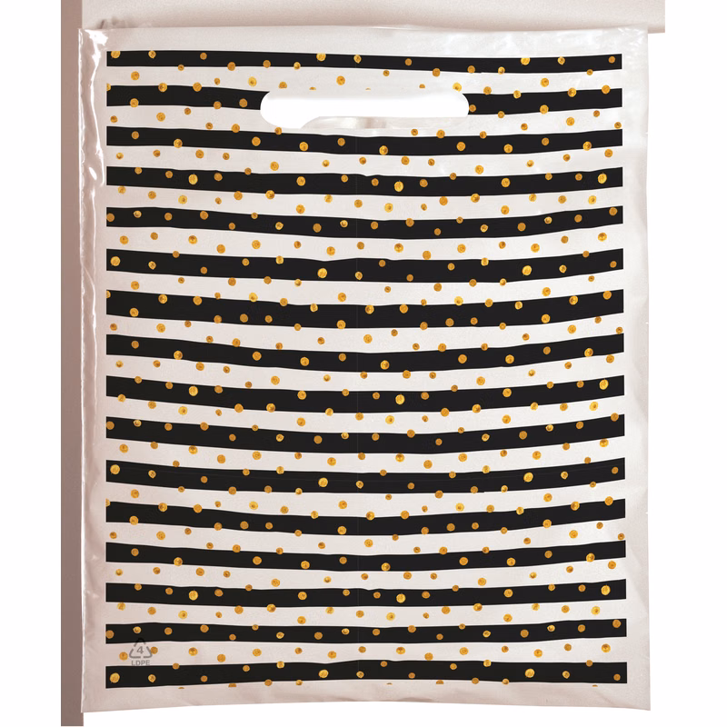 Stripes and Dots Predesigned Plastic Bag (7.5" x 9")