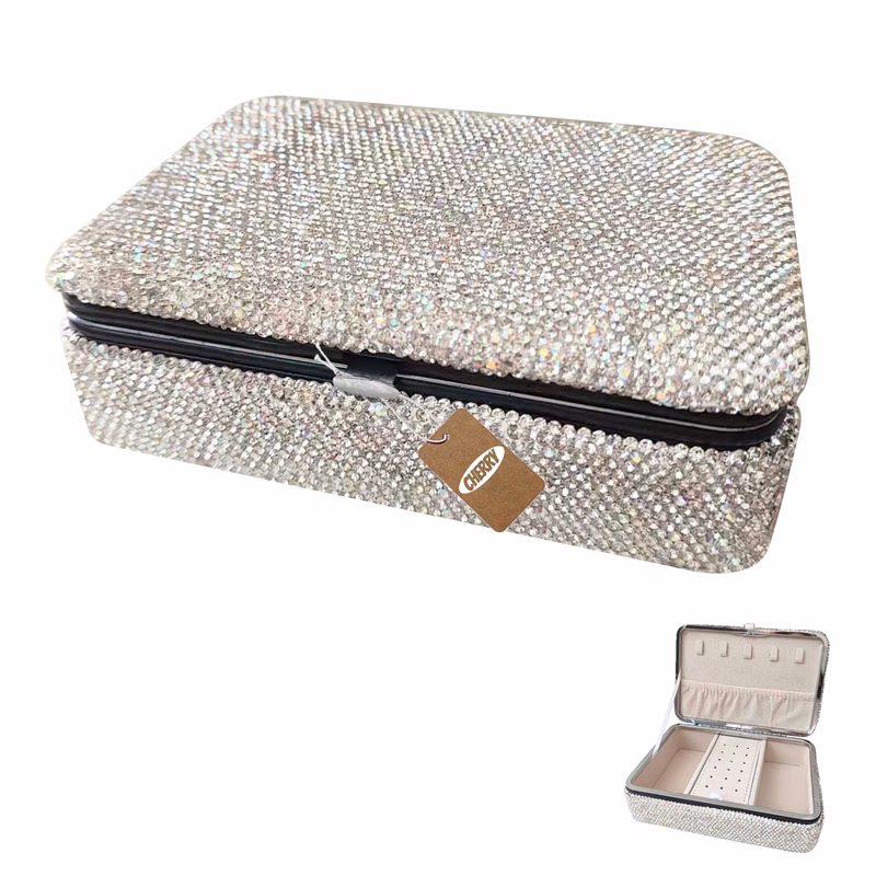 Sparkle PU Leather Jewelry Organizer Box