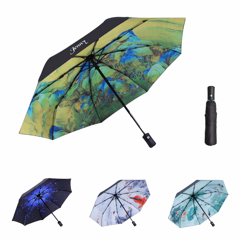 8-Rib Automatic Compact Travel Umbrella