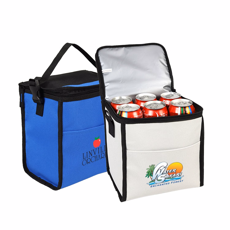 600D Polyester Lunch 6-Can Poly Cooler Bag