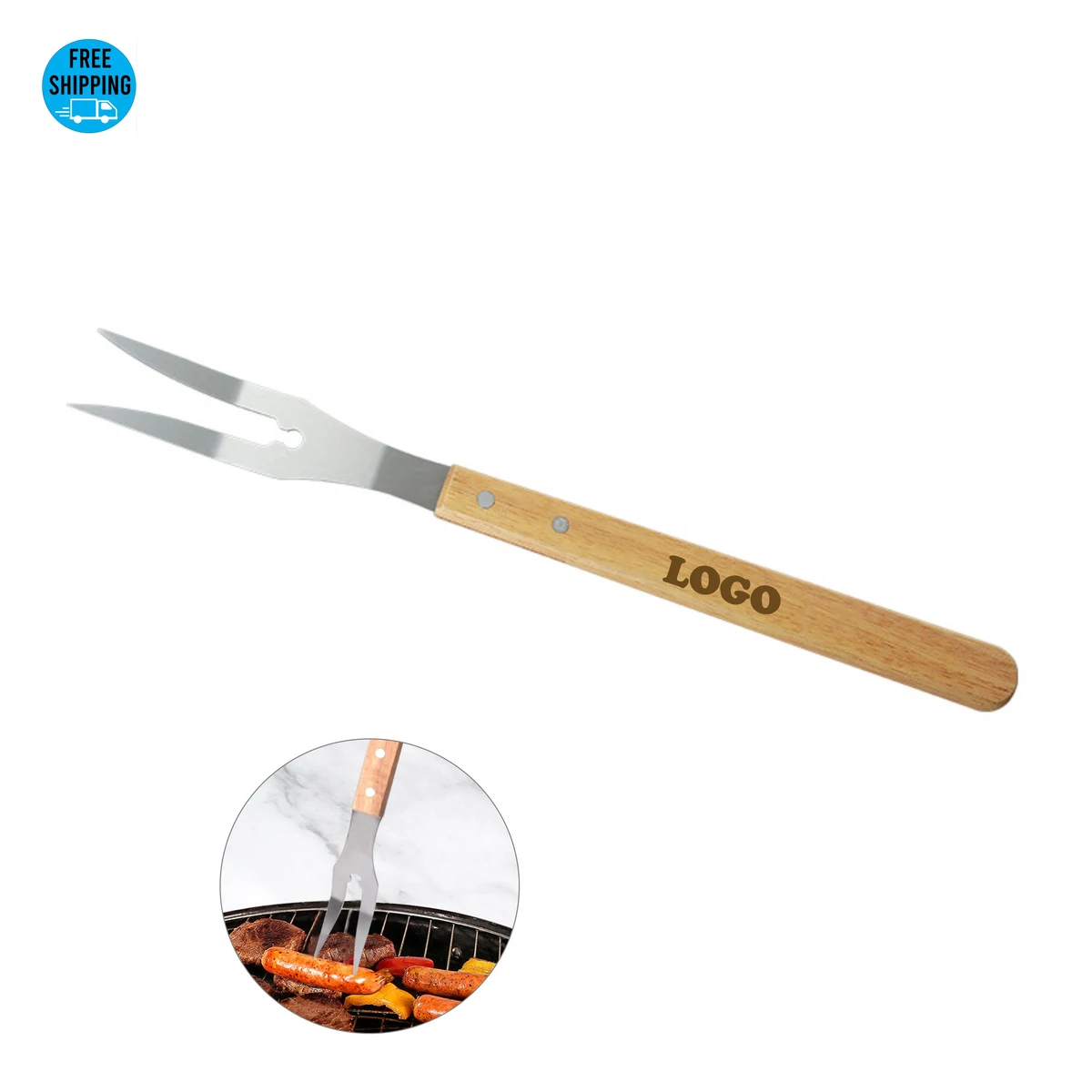 BBQ Fork with Wood Handle 1