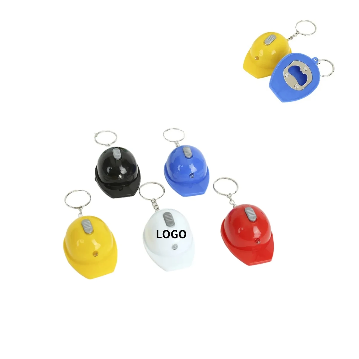 Multifunctional Helmet LED Light Bottle Opener Keychain 1