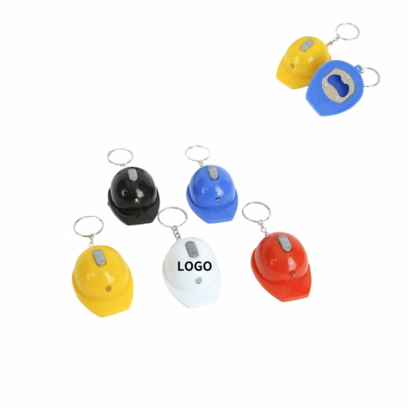 Multifunctional Helmet LED Light Bottle Opener Keychain