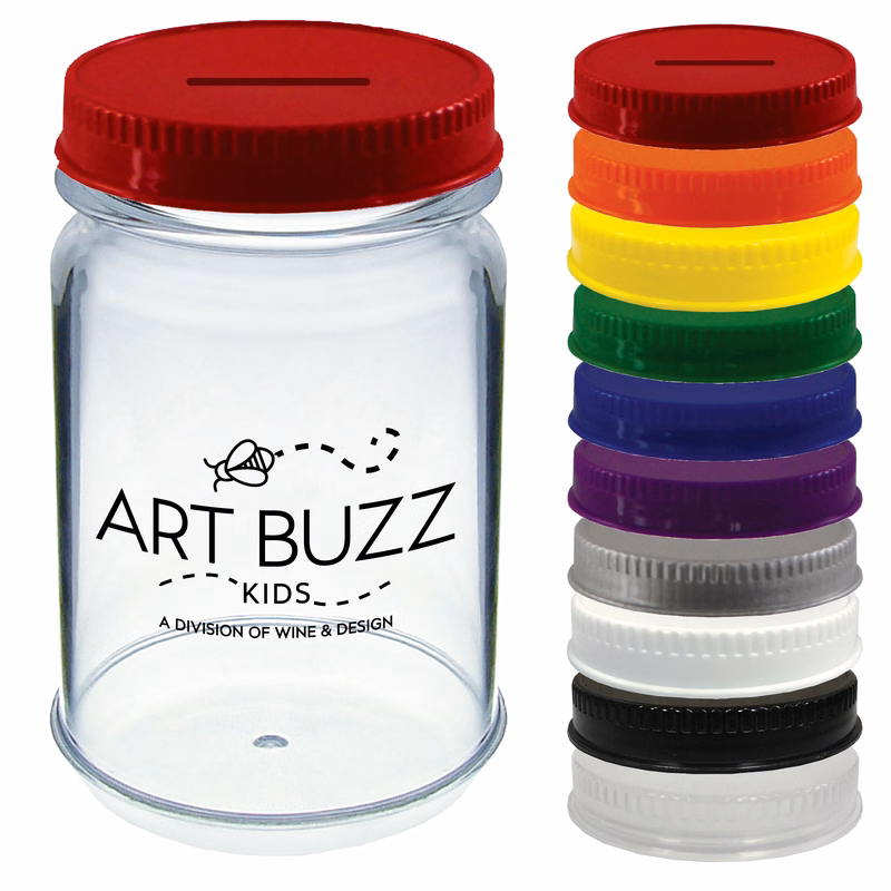 16oz Plastic Mason Jar Bank