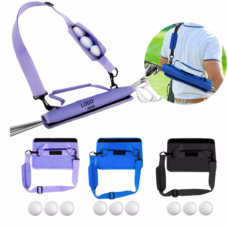 Portable Golf Club Sling Bag W/ Ball Pouch