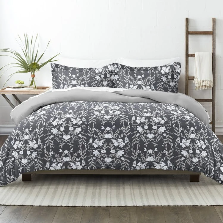 Reversible Duvet Cover Sets - Black Garden Twin-XL 2 Piece 1