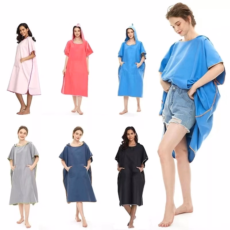 Quick Dry Microfiber Changing Towel Bath Robe Poncho