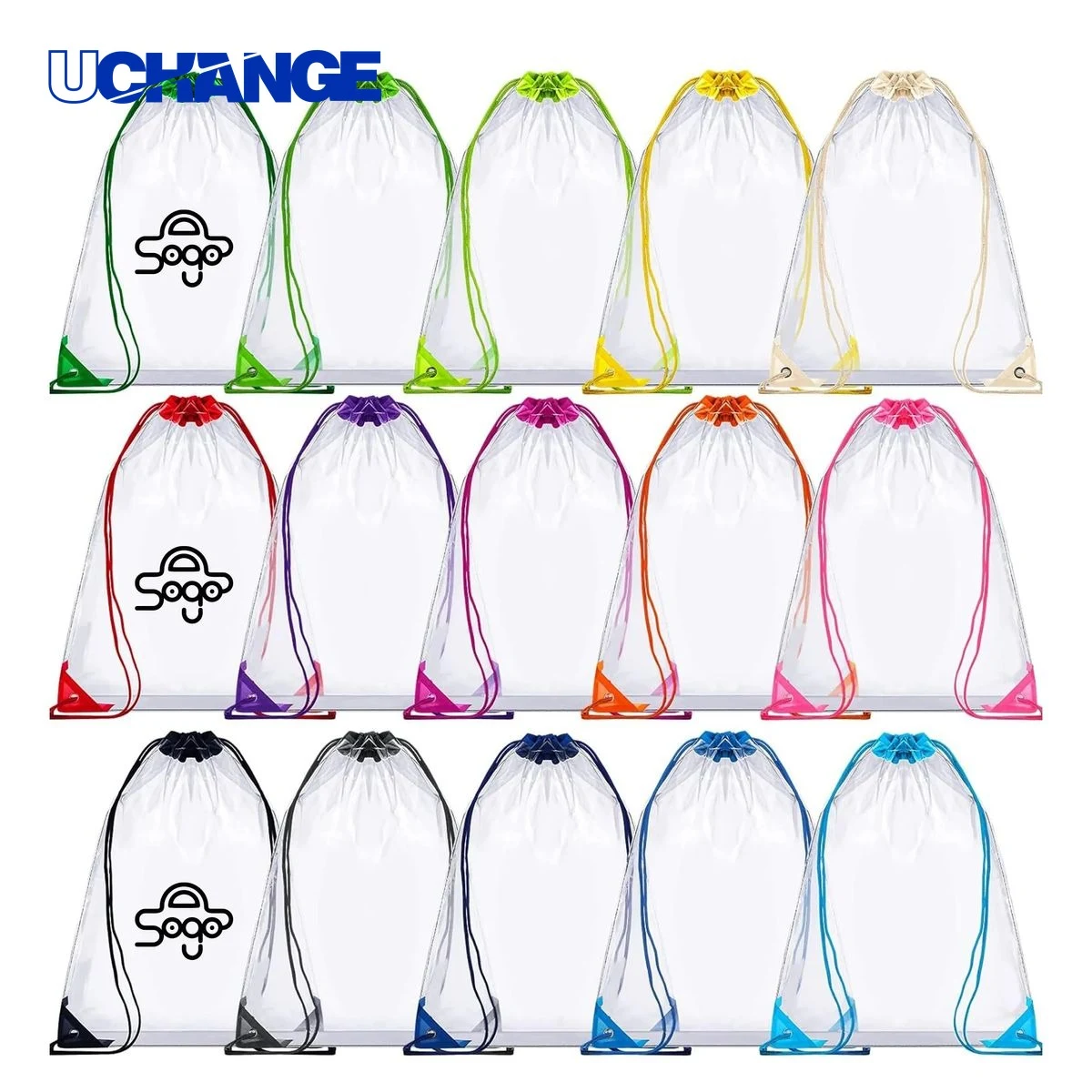 Clear PVC Drawstring Backpack Organizer 1
